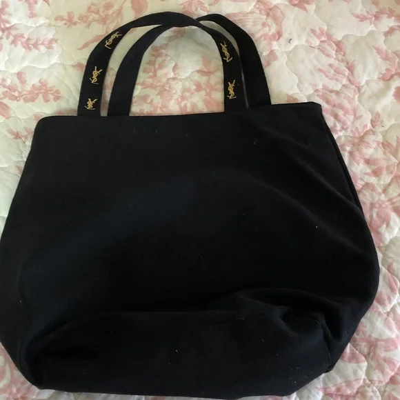Yves Saint Laurent Black Tote with Gold Logo - Picture 2 of 6